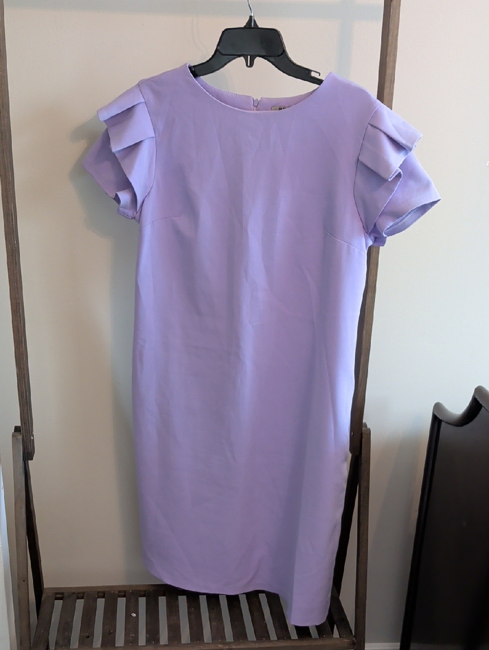 BRZ Lavender Ruffle-Sleeve Shift Dress